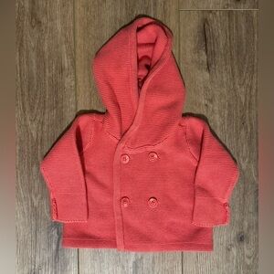 Tea Baby Girl Hooded Knit Cardigan Sweater